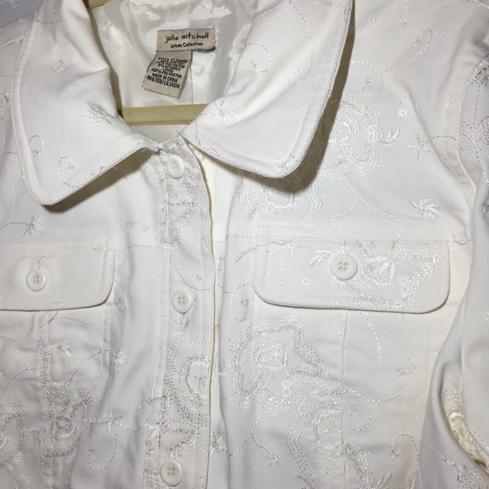 Julie Mitchell white sequin floral Sz 12